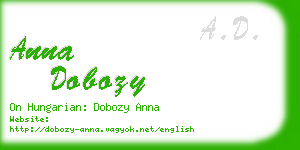 anna dobozy business card